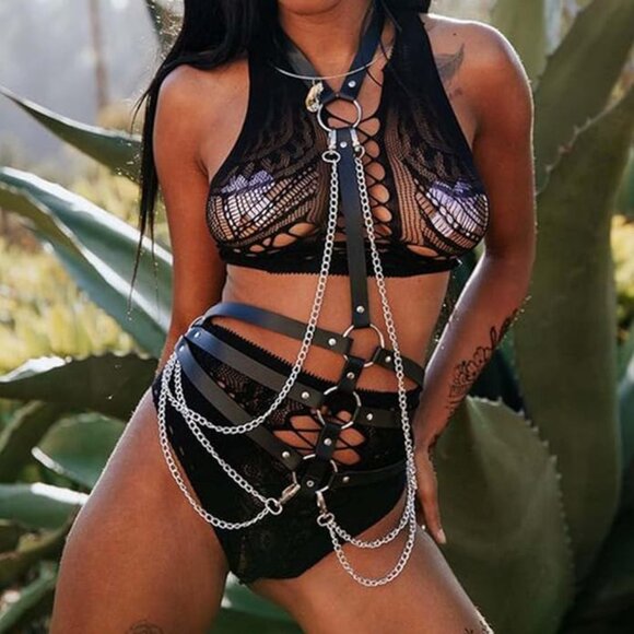 Punk Leather Body Chain main image 6